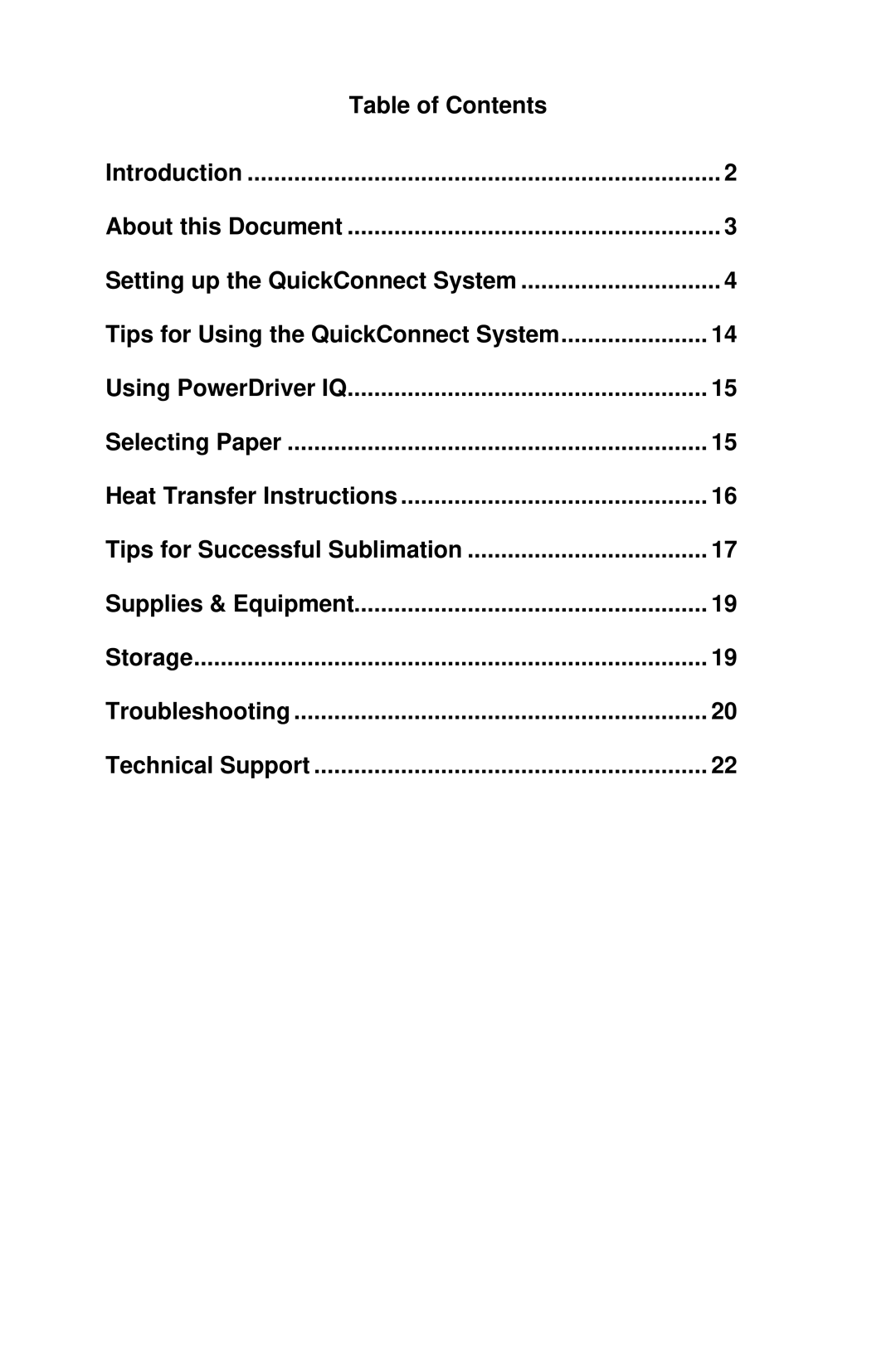 Epson 1280 manual Table of Contents 