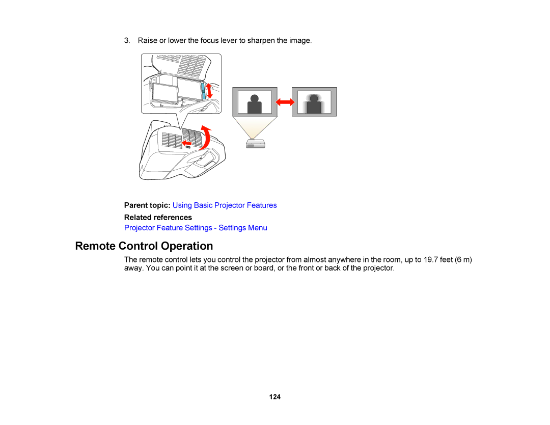 Epson 1430Wi, 1420Wi manual Remote Control Operation 