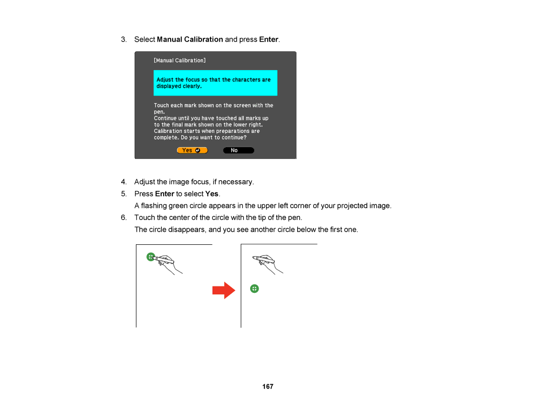 Epson 1420Wi, 1430Wi manual Select Manual Calibration and press Enter 