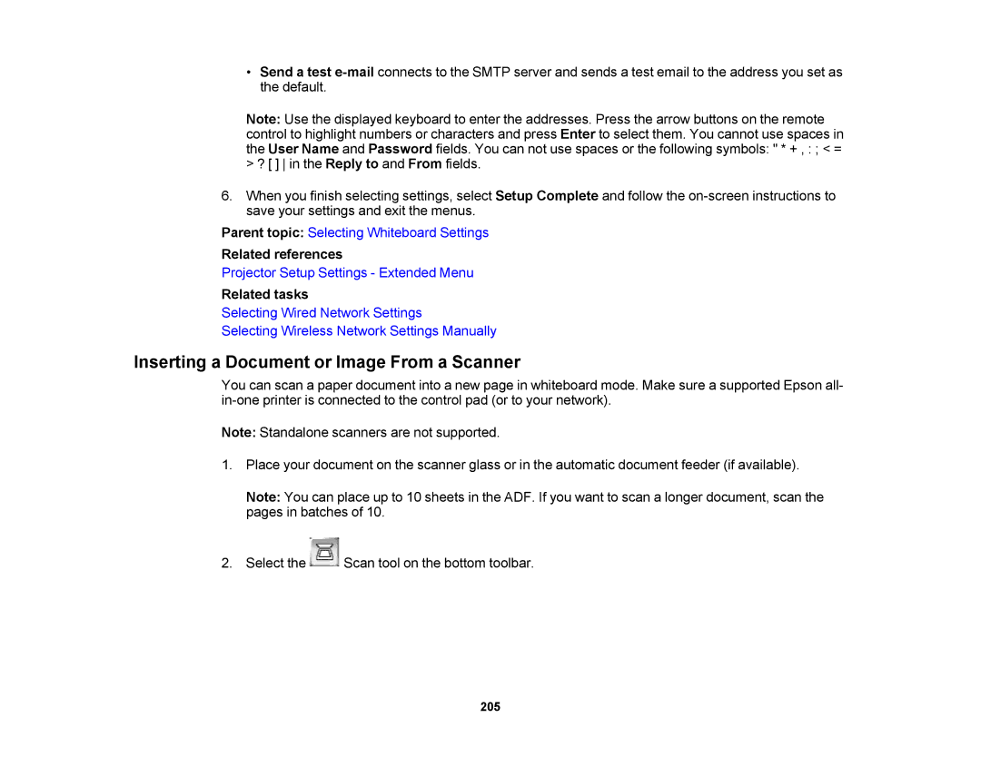 Epson 1420Wi, 1430Wi manual Inserting a Document or Image From a Scanner, Related references 