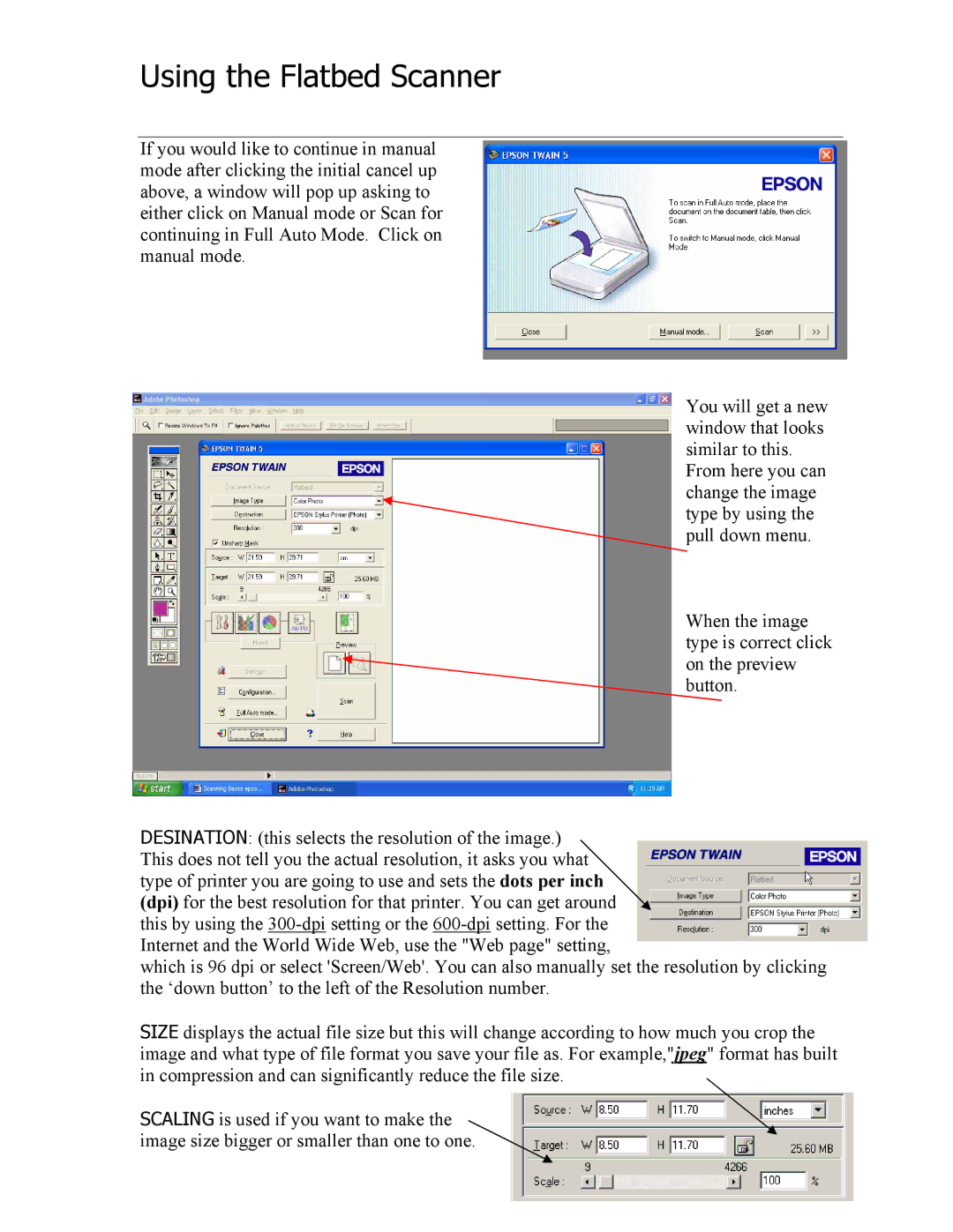 Epson 1640SU manual Using the Flatbed Scanner 