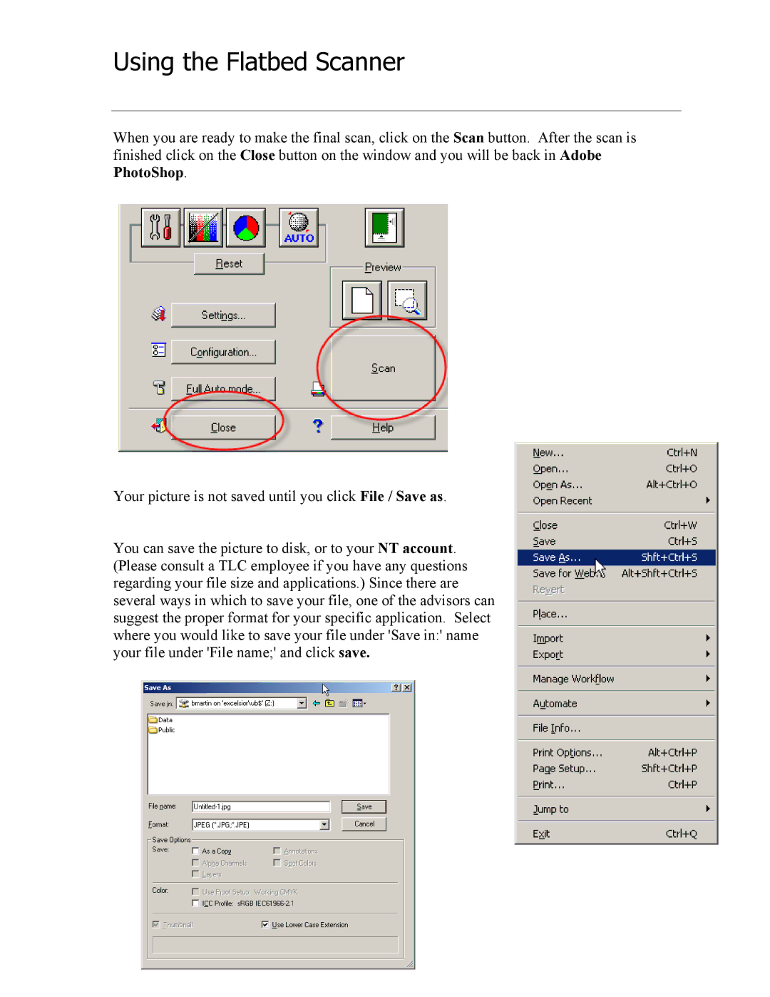 Epson 1640SU manual Using the Flatbed Scanner 