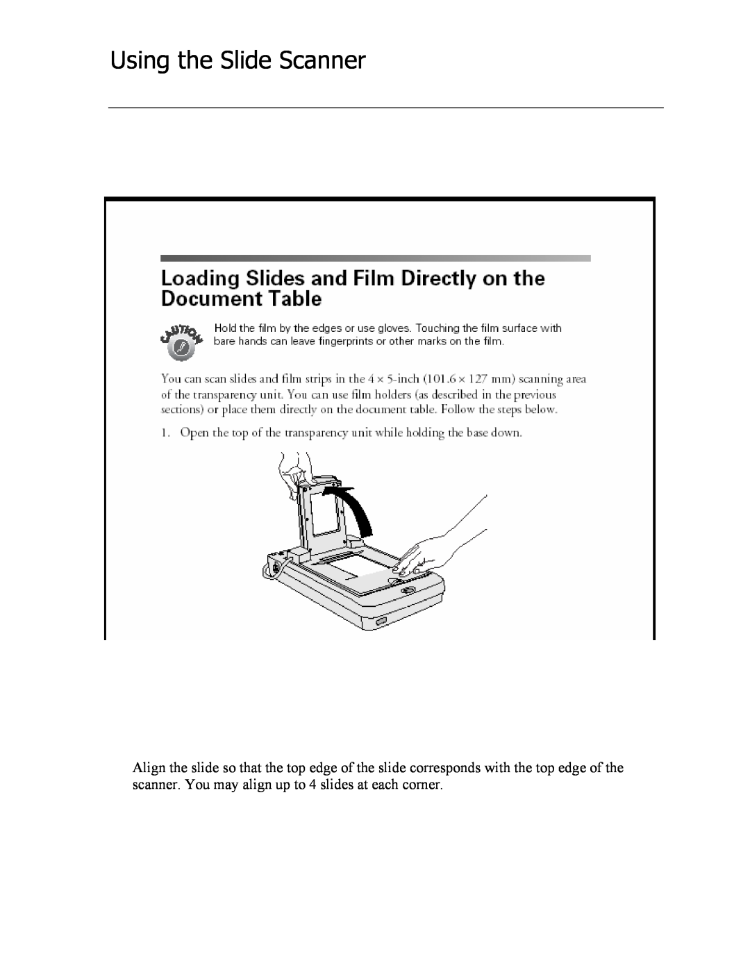 Epson 1640SU manual Using the Slide Scanner 