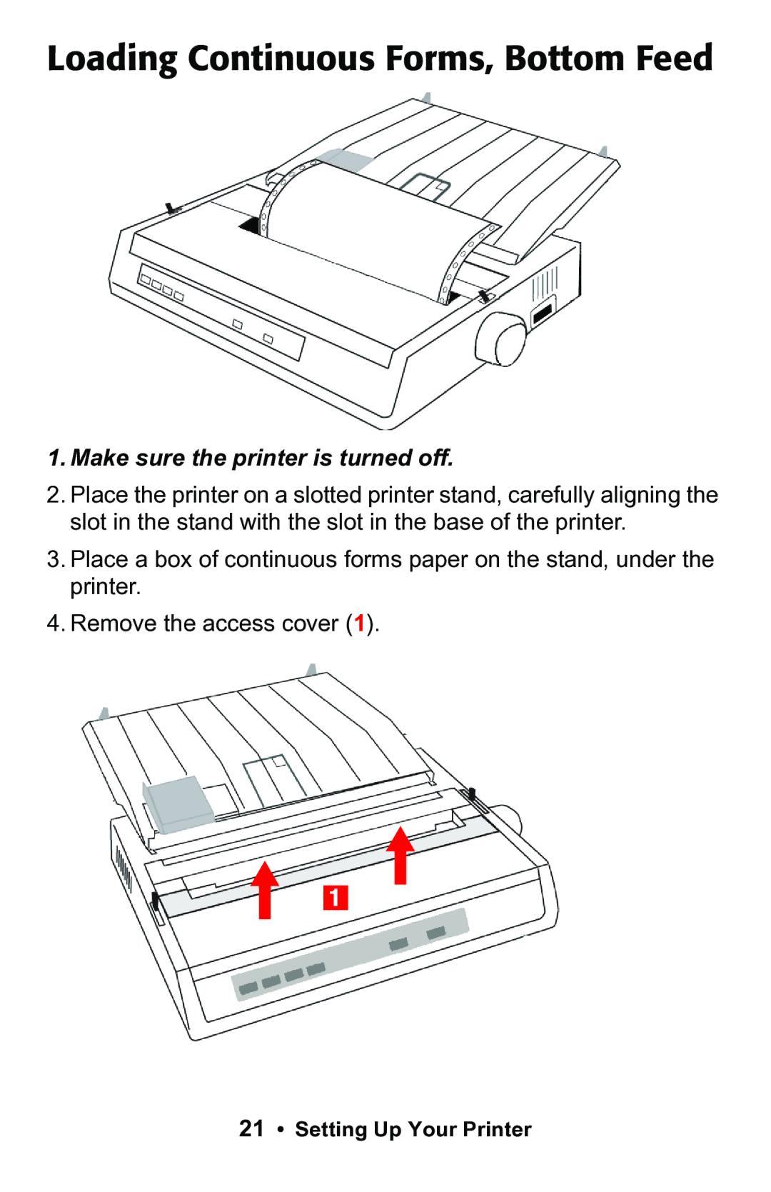 Epson 188 manual Loading Continuous Forms, Bottom Feed 