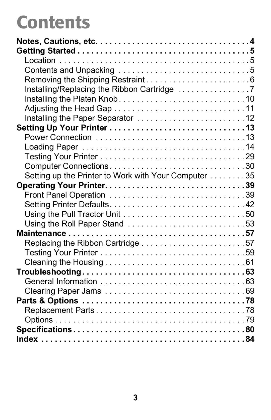 Epson 188 manual Contents 