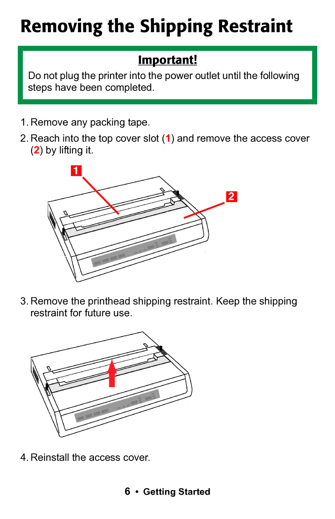 Epson 188 manual Removing the Shipping Restraint 