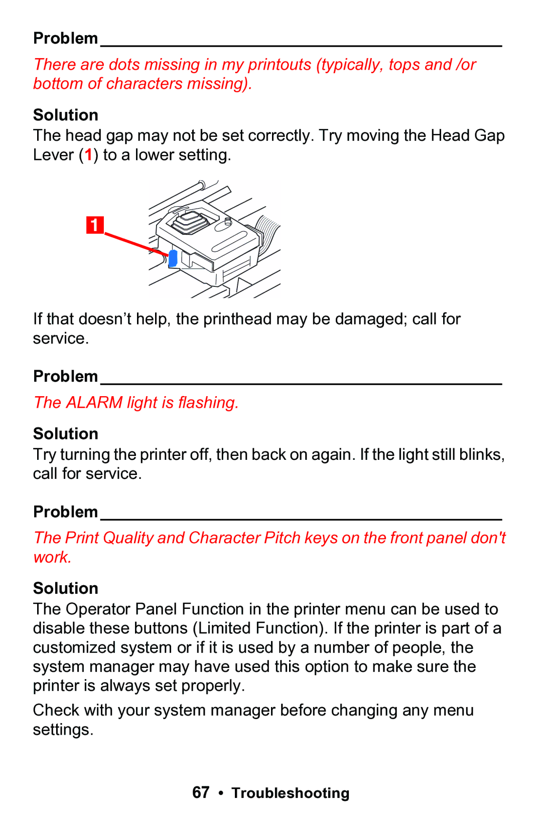 Epson 188 manual Alarm light is flashing 