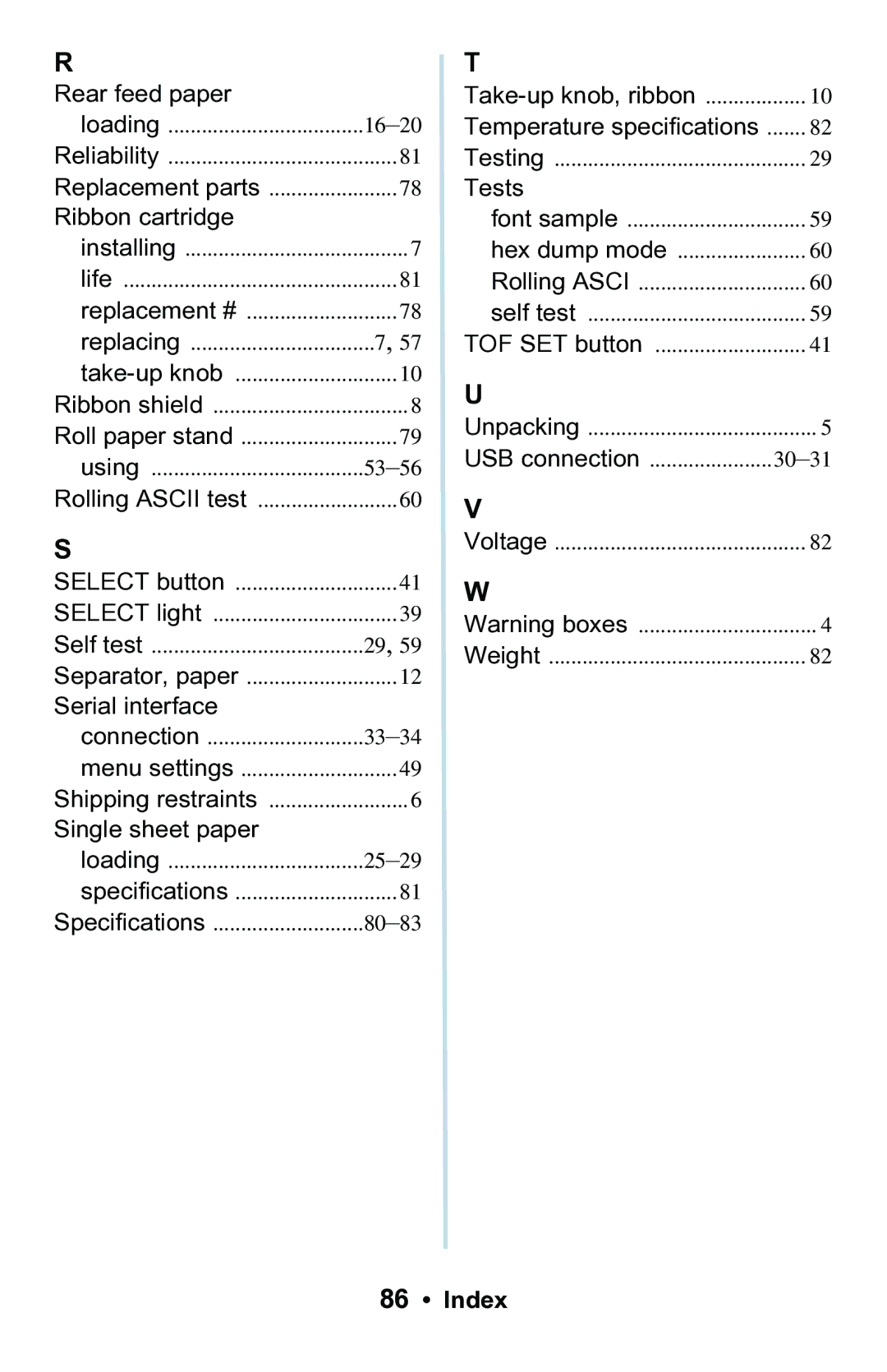 Epson 188 manual Rear feed paper 