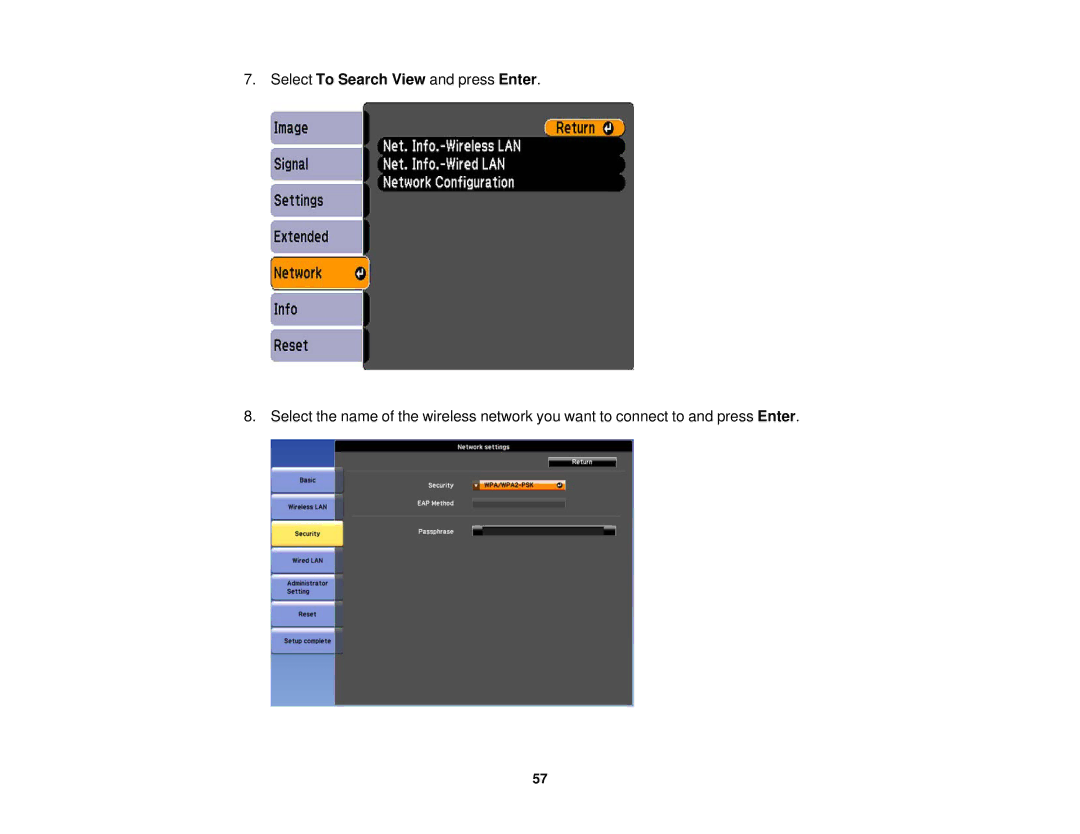 Epson 1930 manual Select To Search View and press Enter 