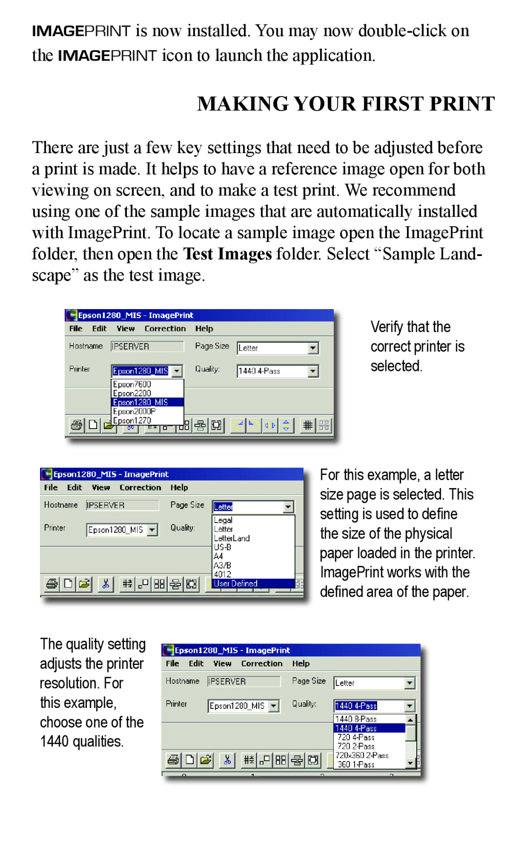 Epson 2000/XP quick start Making Your First Print 