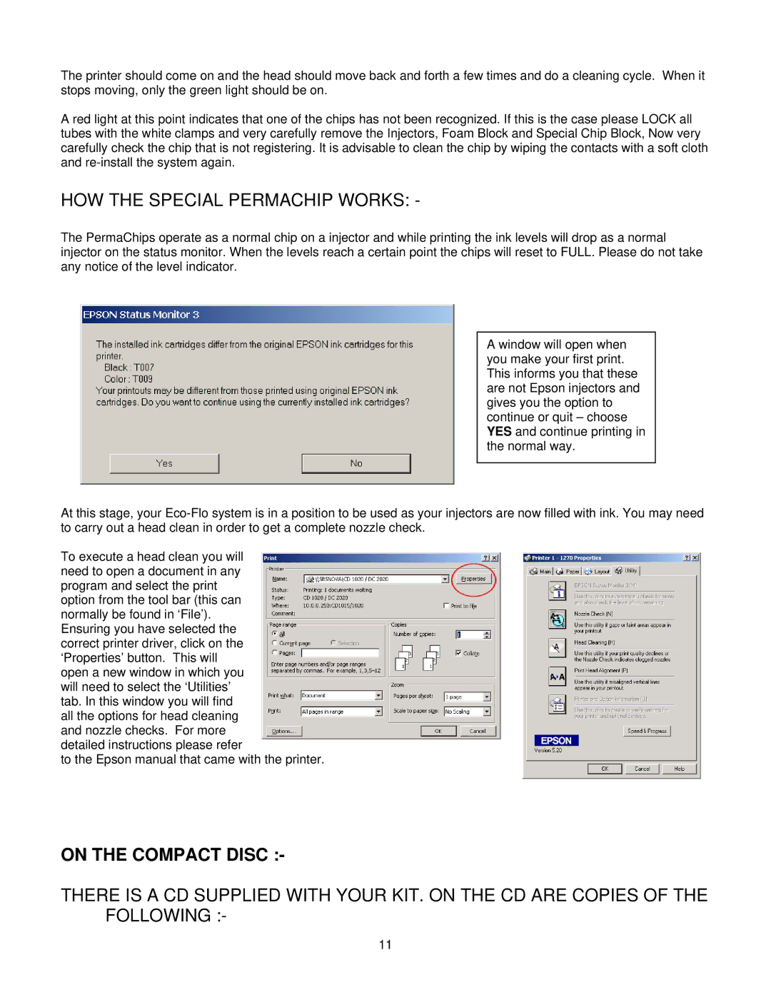 Epson 2100 installation instructions On the Compact Disc 