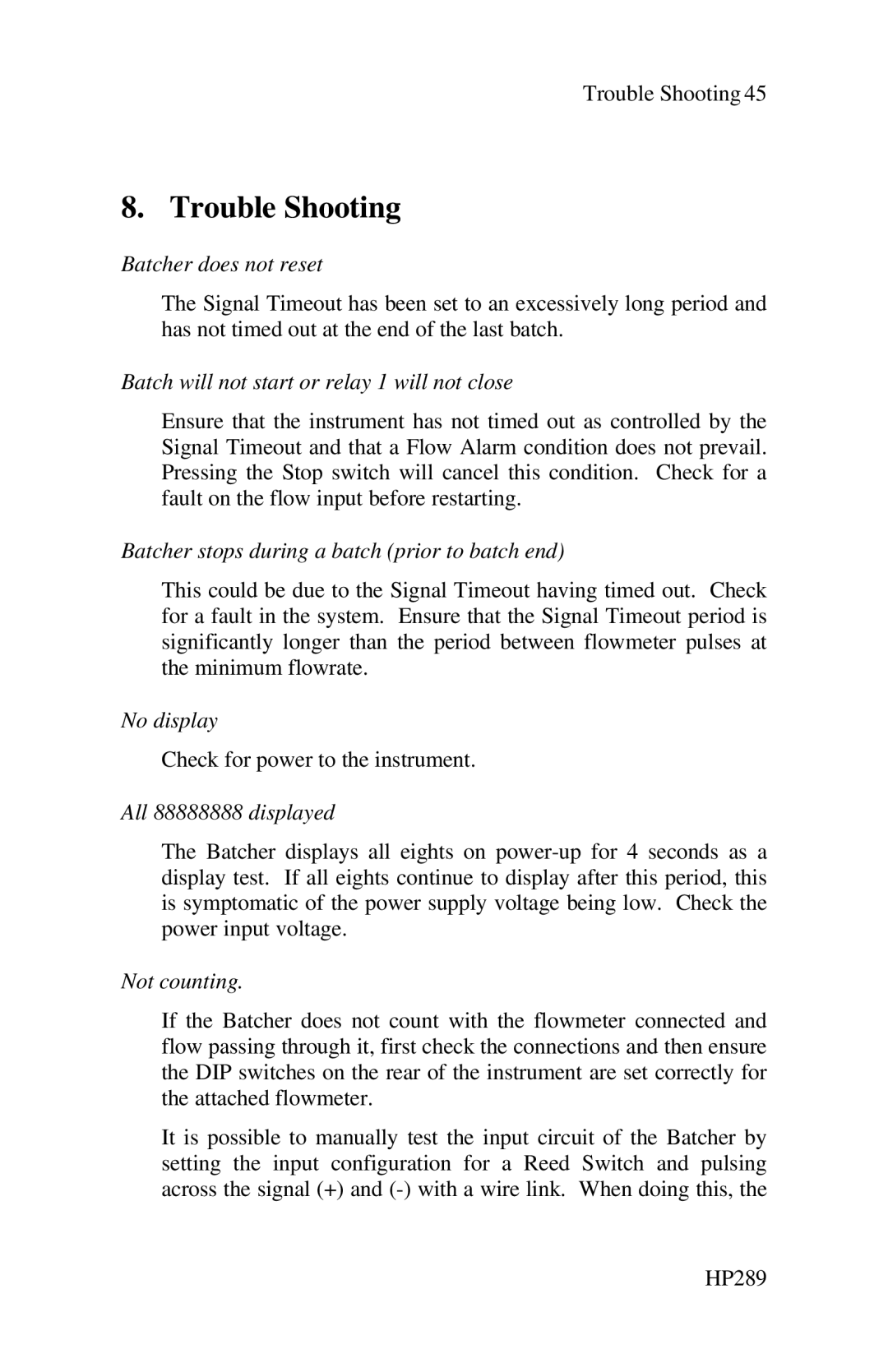 Epson 214D-1 user manual Trouble Shooting 