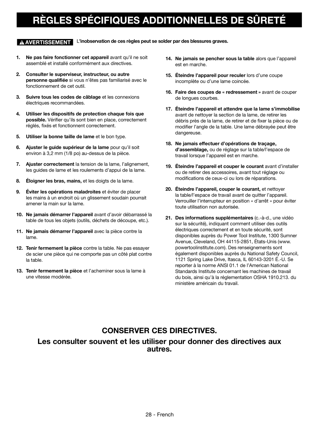 Epson 28-276 instruction manual Règles Spécifiques Additionnelles De Sûreté, Conserver CES Directives 