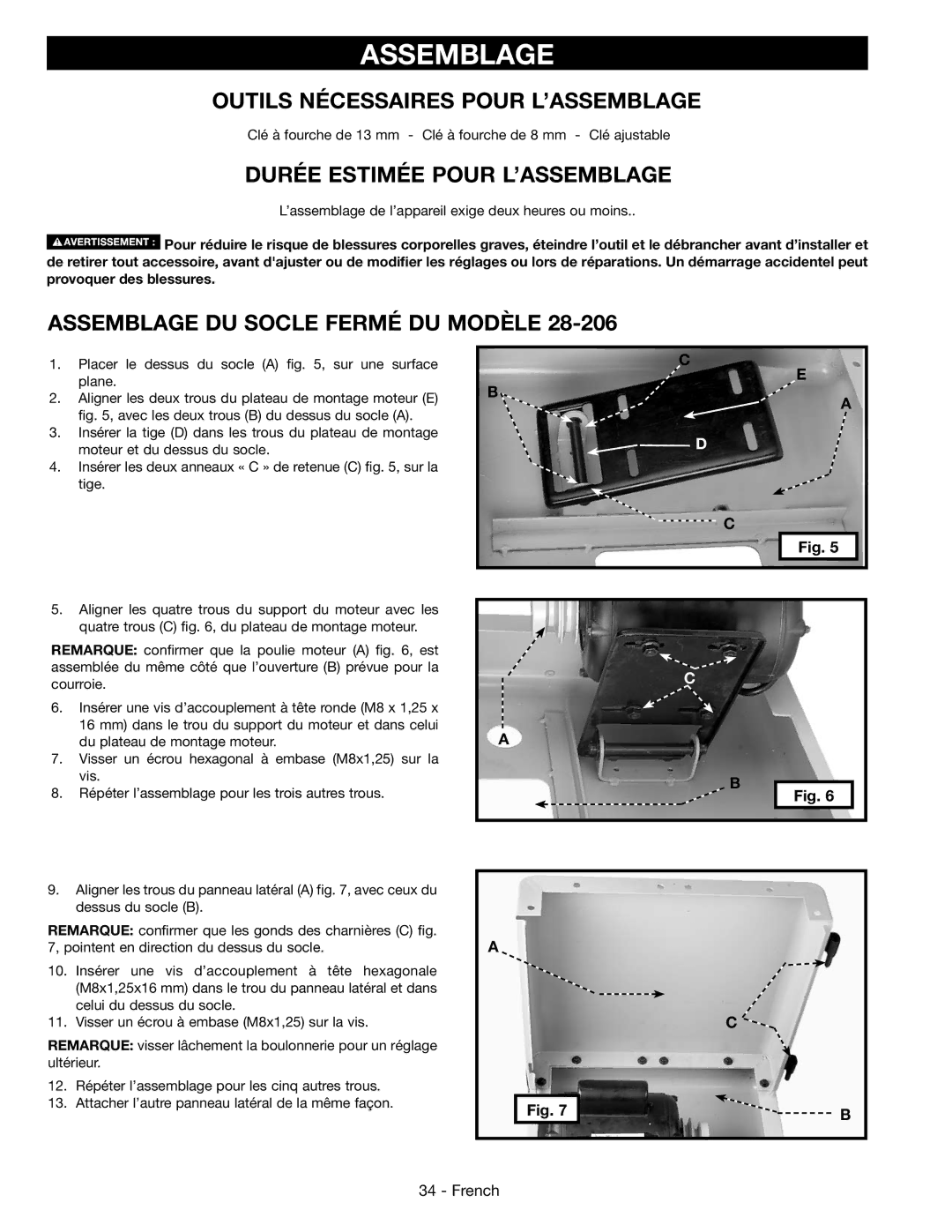 Epson 28-276 instruction manual Assemblage, Outils Nécessaires Pour L’ASSEMBLAGE, Durée Estimée Pour L’ASSEMBLAGE 