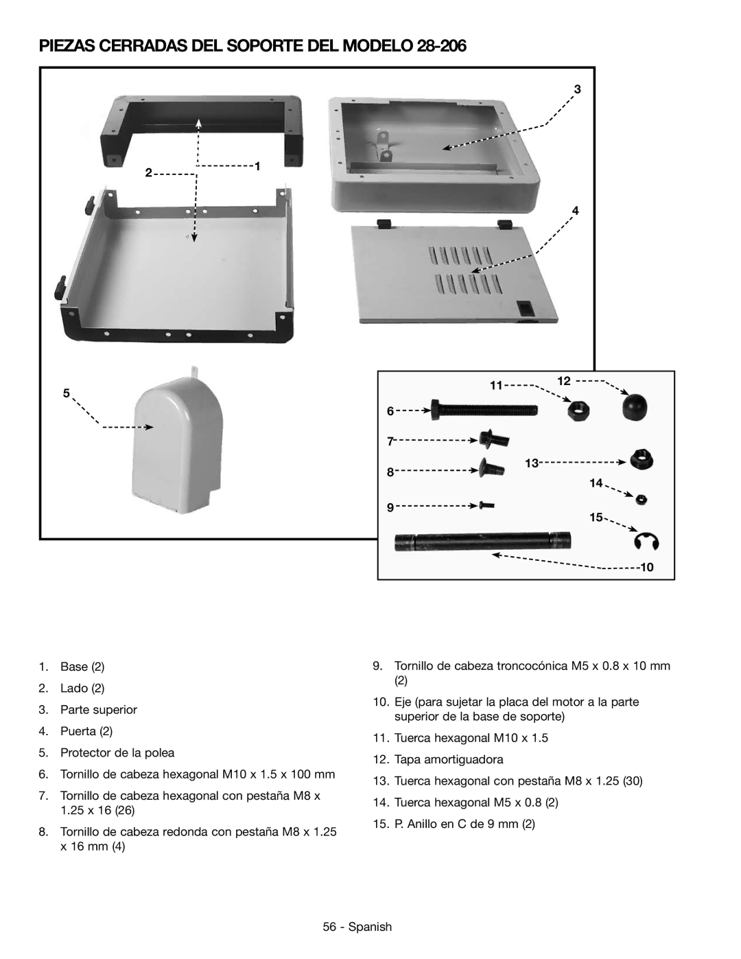 Epson 28-276 Piezas Cerradas DEL Soporte DEL Modelo, Base Tornillo de cabeza troncocónica M5 x 0.8 x 10 mm Lado 