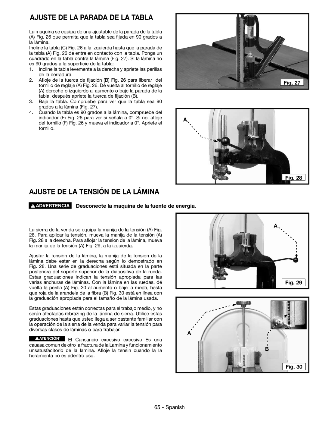 Epson 28-276 instruction manual Ajuste de la parada de la tabla, Ajuste de la tensión de la lámina 