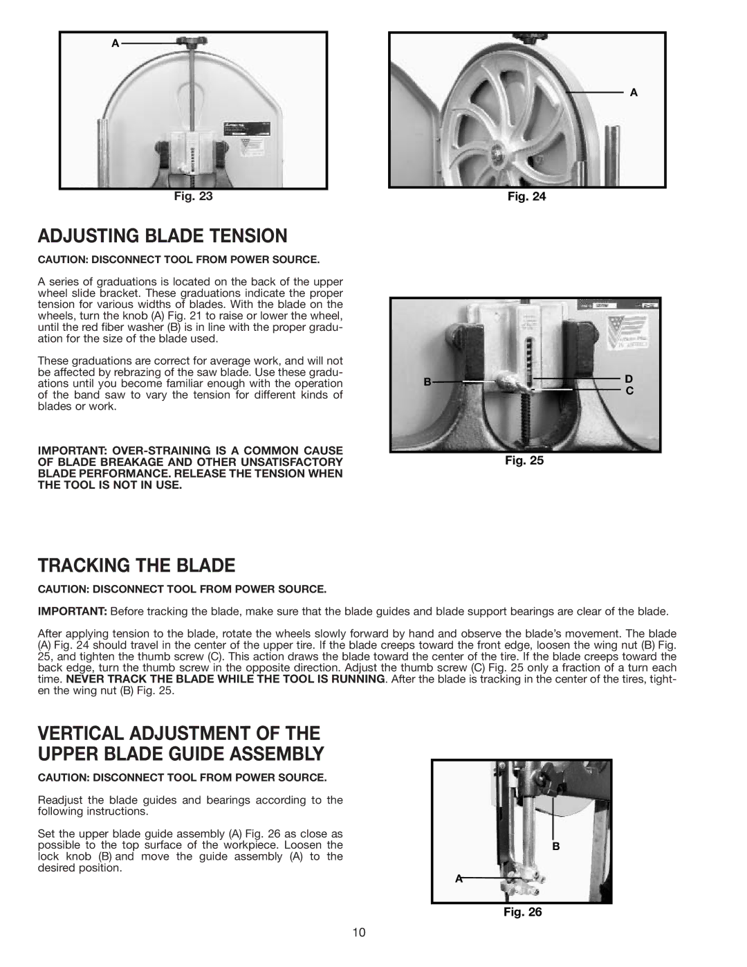 Epson 28-293 instruction manual Adjusting Blade Tension, Tracking the Blade 