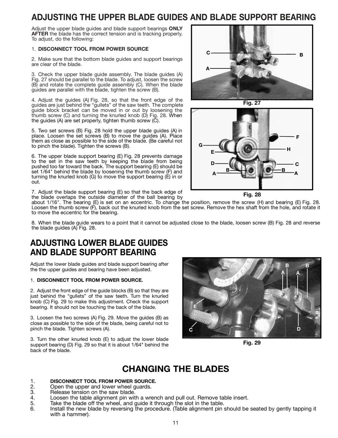 Epson 28-293 instruction manual Adjusting the Upper Blade Guides and Blade Support Bearing 