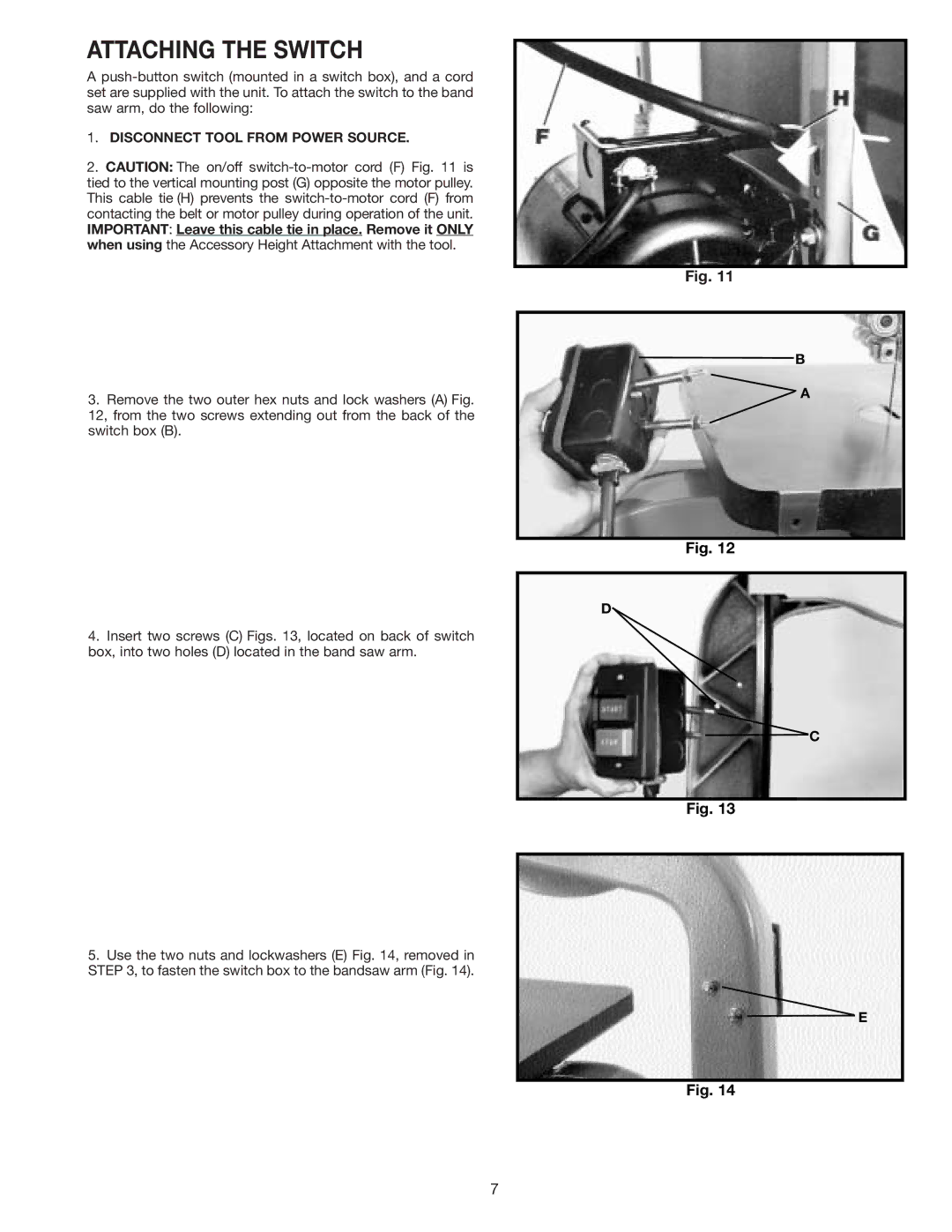 Epson 28-293 instruction manual Attaching the Switch, Disconnect Tool from Power Source 