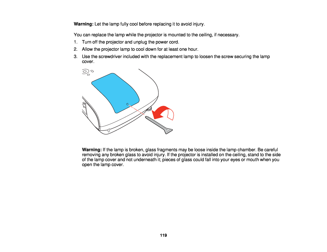 Epson 3000/3500/3510/3600e manual Turn off the projector and unplug the power cord 