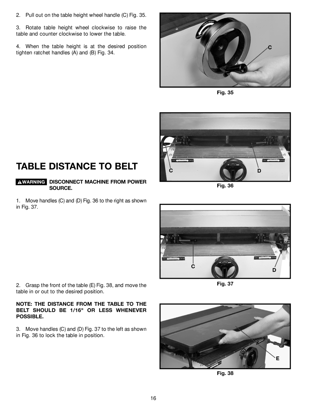 Epson 31-396 instruction manual Table Distance to Belt 