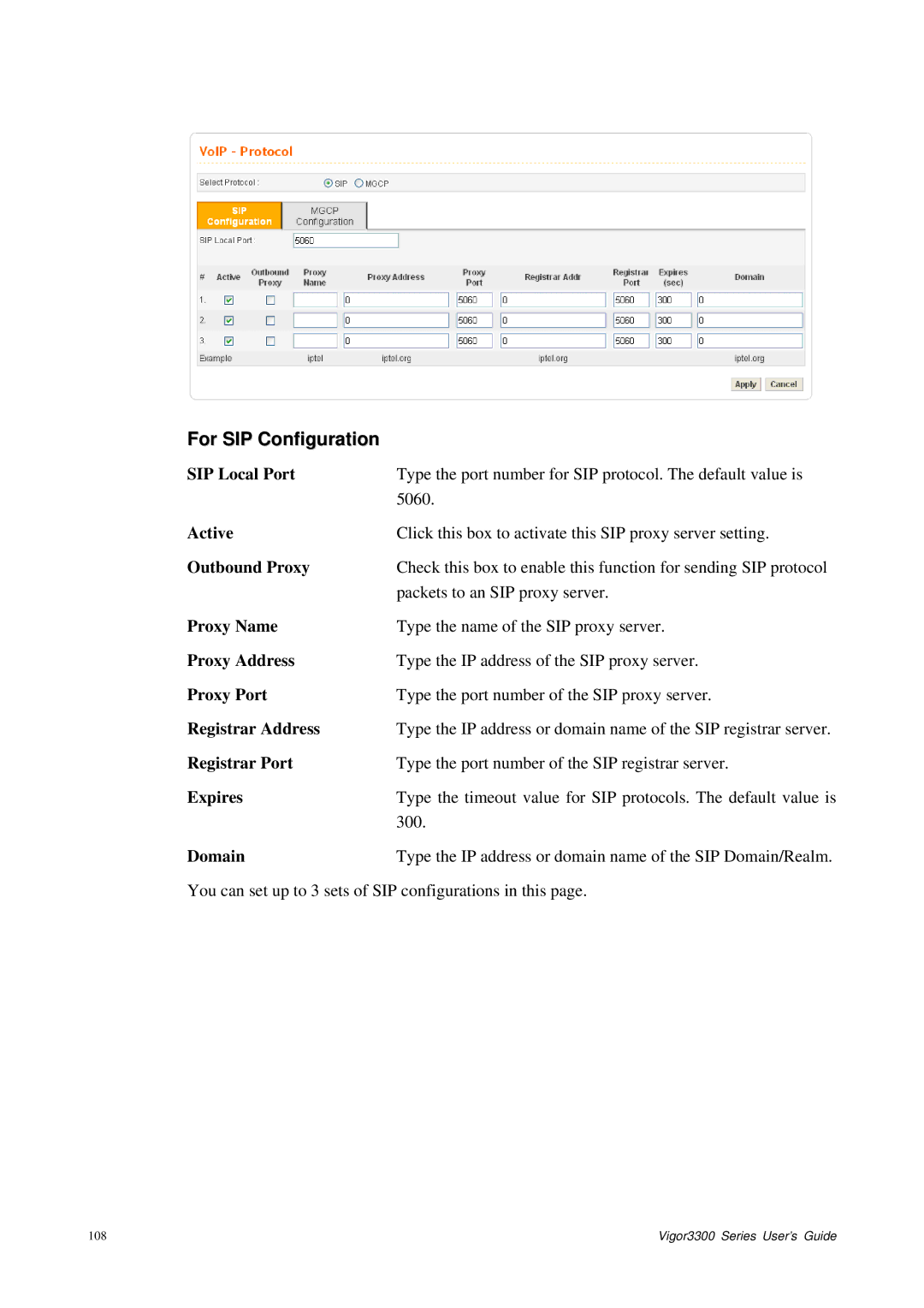 Epson 3300 manual For SIP Configuration 