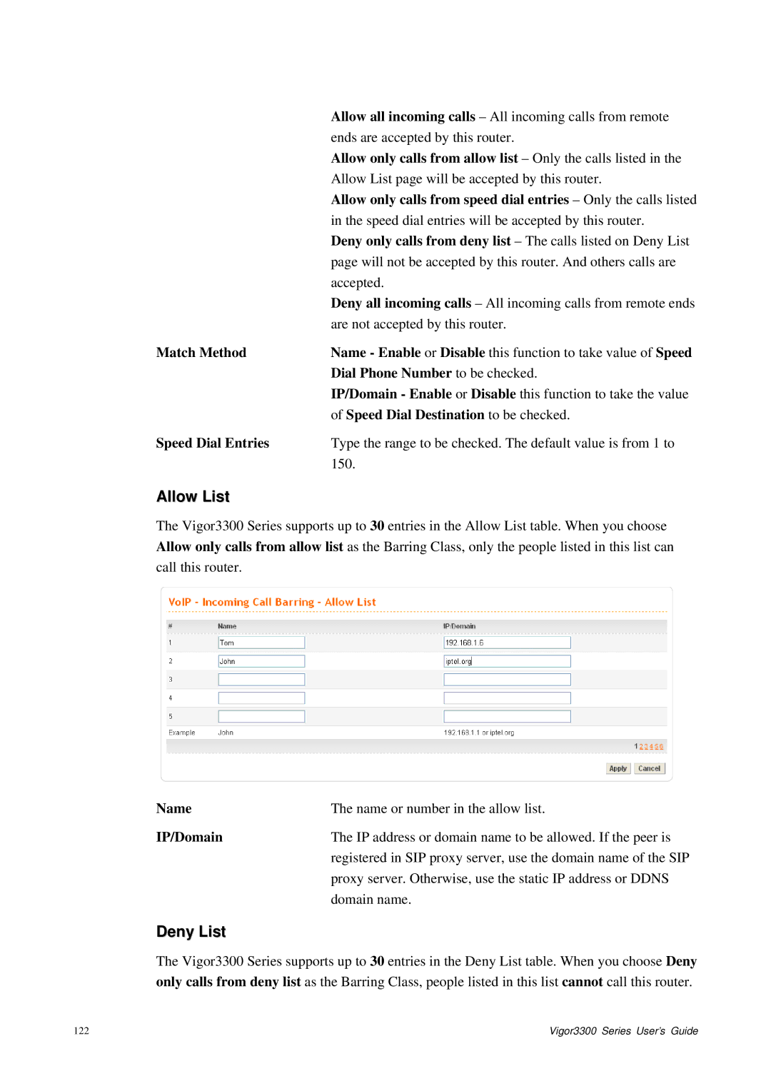 Epson 3300 manual Allow List, Deny List 