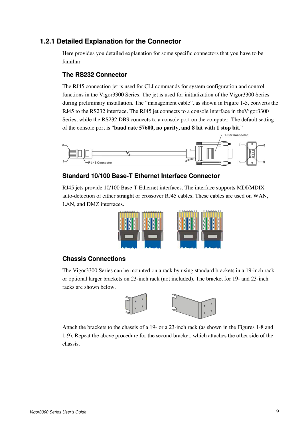 Epson 3300 Detailed Explanation for the Connector, RS232 Connector, Standard 10/100 Base-T Ethernet Interface Connector 