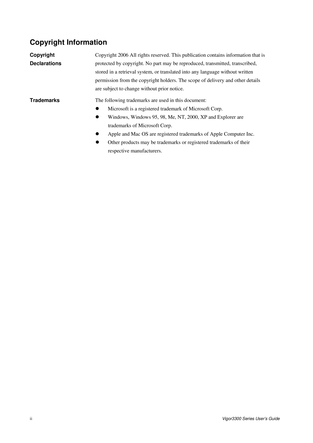 Epson 3300 manual Copyright Information, Declarations 