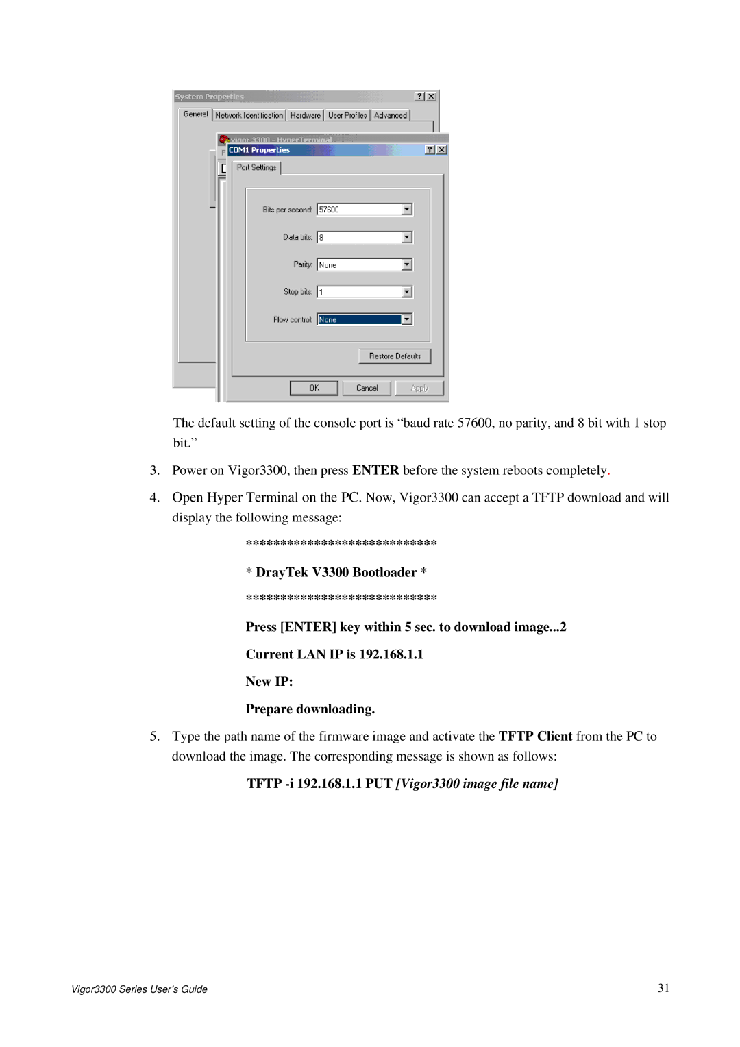 Epson manual Tftp -i 192.168.1.1 PUT Vigor3300 image file name 