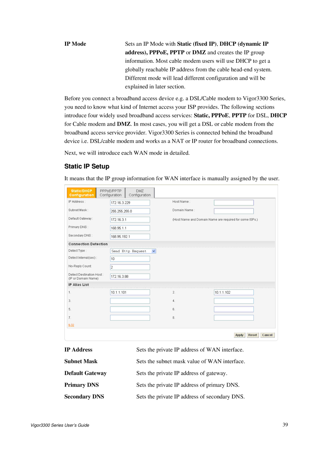 Epson 3300 manual Static IP Setup, IP Address 