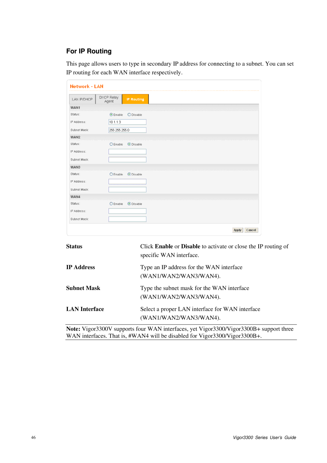 Epson 3300 manual For IP Routing, LAN Interface 