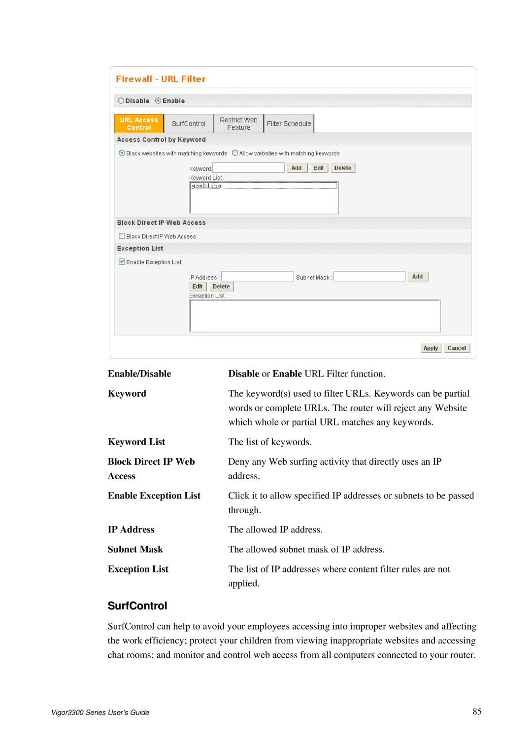 Epson 3300 manual SurfControl 