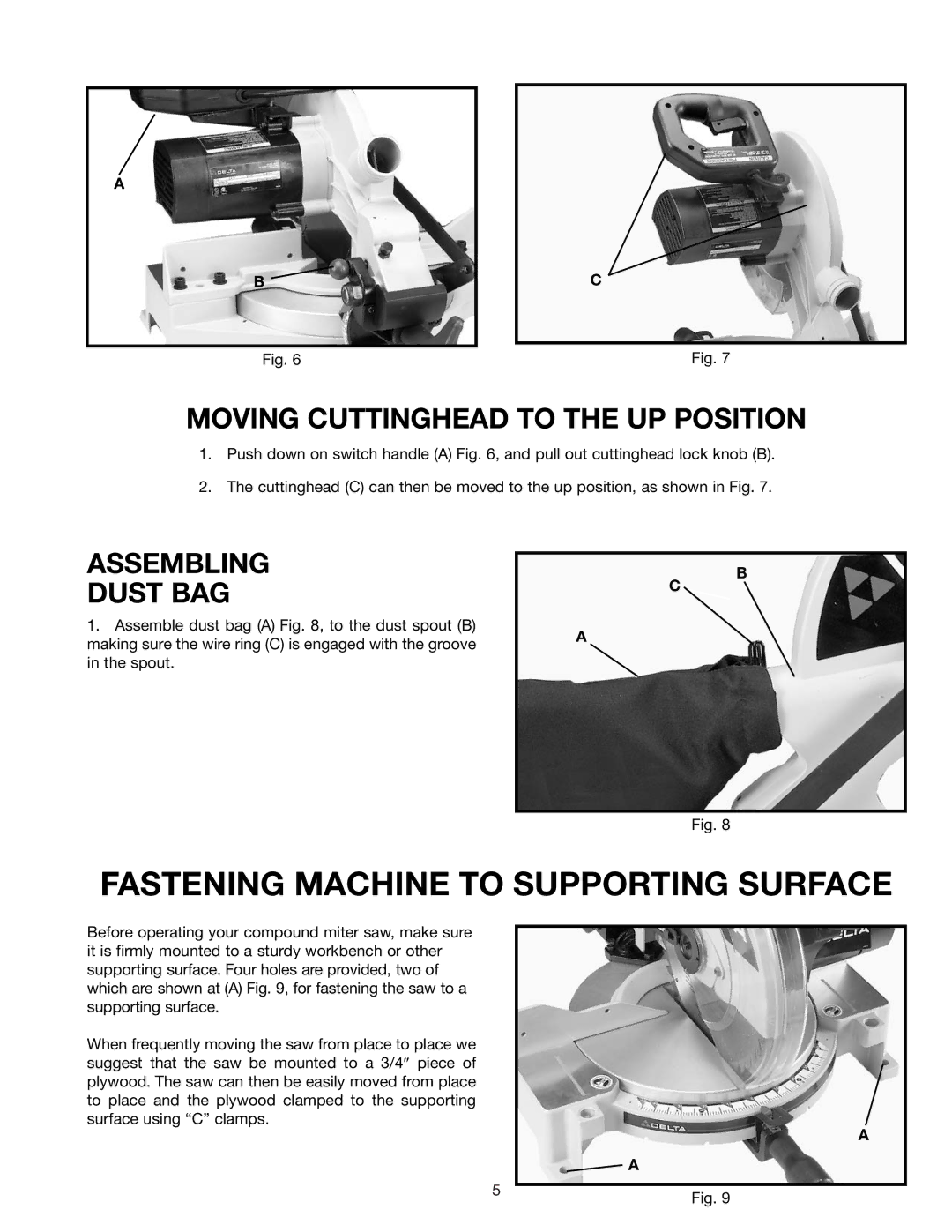 Epson 36-075 Fastening Machine to Supporting Surface, Moving Cuttinghead to the UP Position, Assembling Dust BAG 