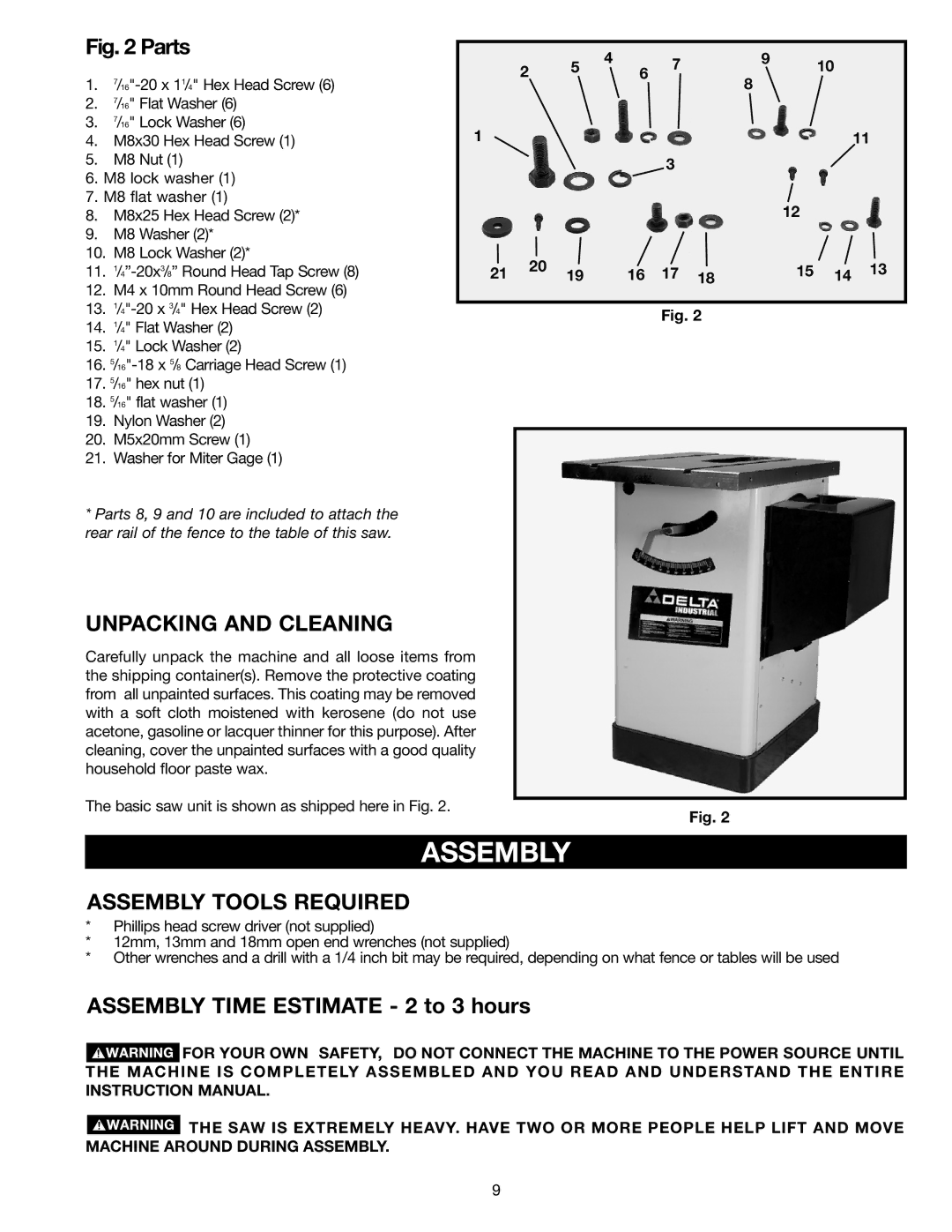 Epson 36-714 instruction manual Unpacking and Cleaning, Assembly Tools Required 