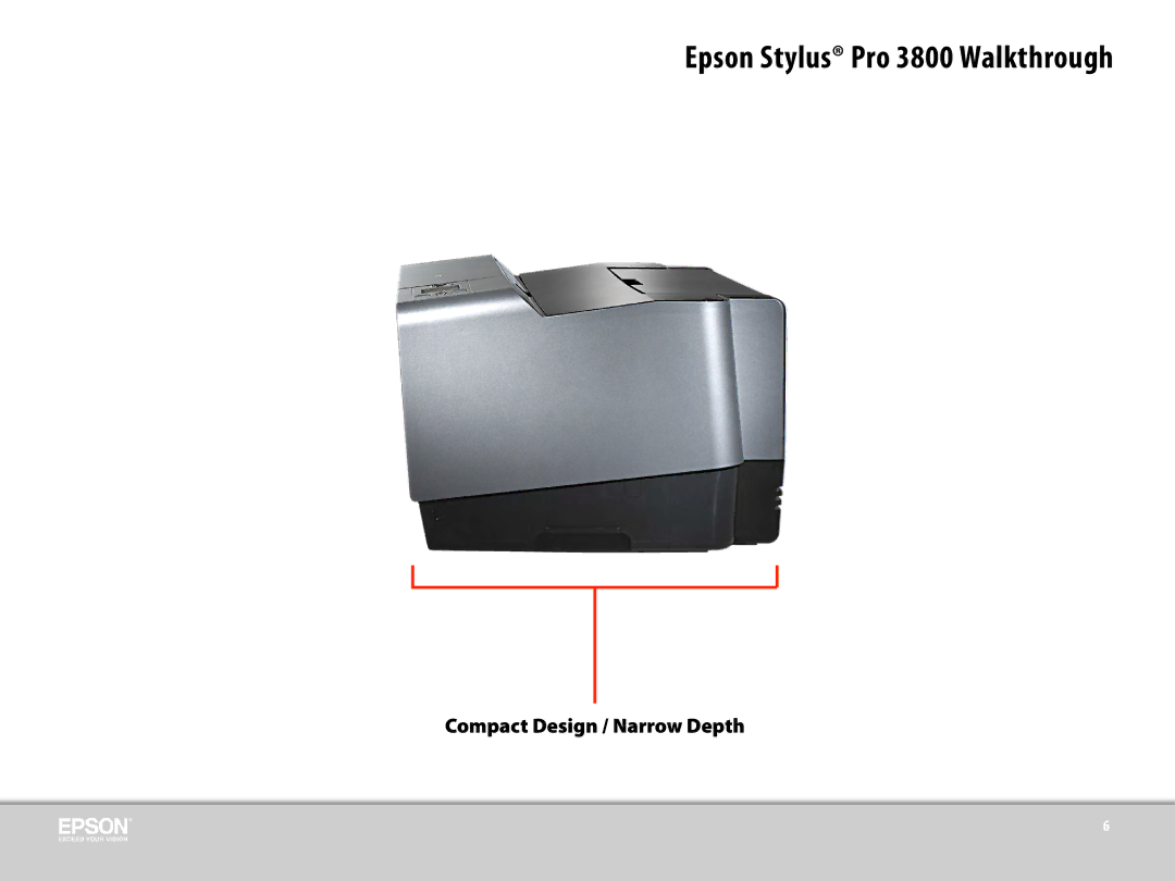 Epson 3800 manual Compact Design / Narrow Depth 