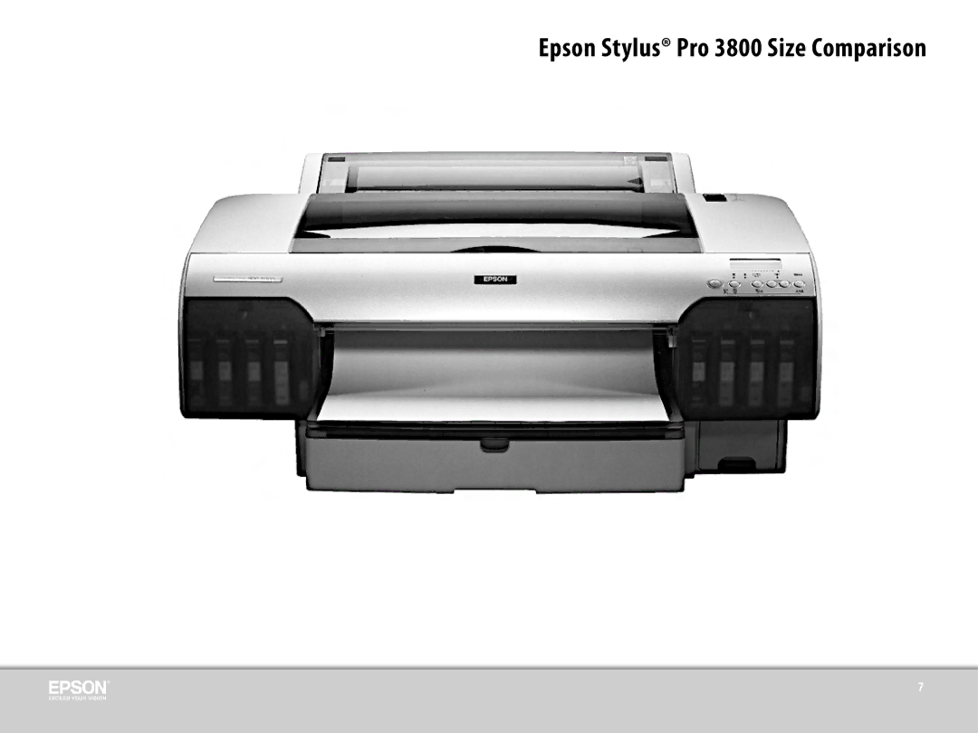 Epson manual Epson Stylus Pro 3800 Size Comparison 