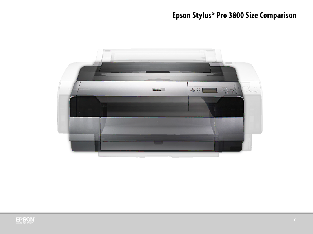 Epson manual Epson Stylus Pro 3800 Size Comparison 