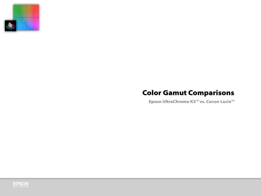 Epson 3800 manual Epson UltraChrome K3 vs. Canon Lucia 
