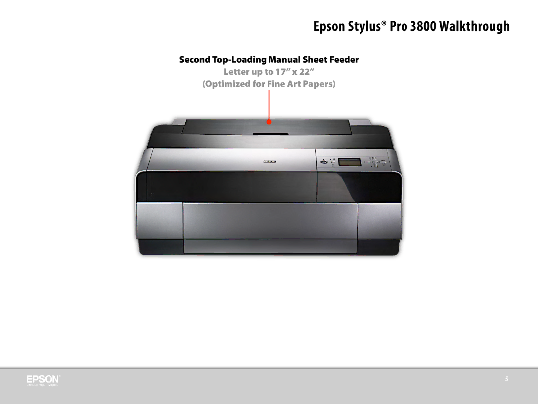 Epson 3800 manual Letter up to 17 x Optimized for Fine Art Papers 