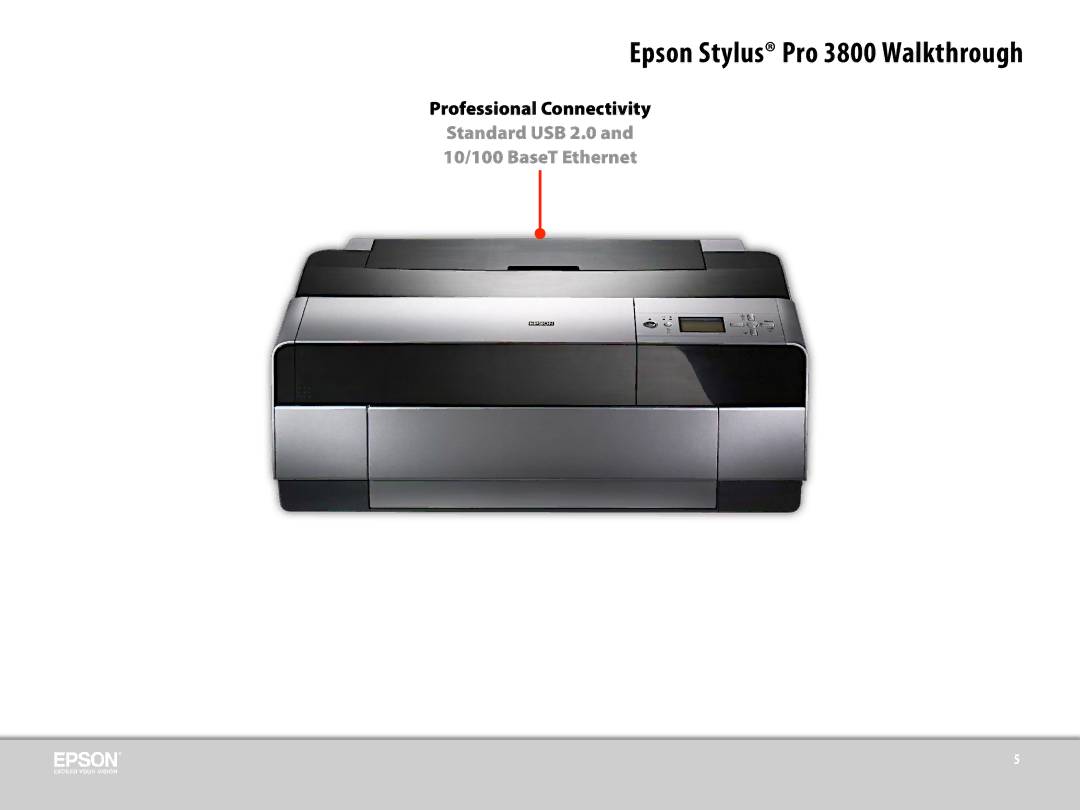 Epson 3800 manual Standard USB 2.0 10/100 BaseT Ethernet 