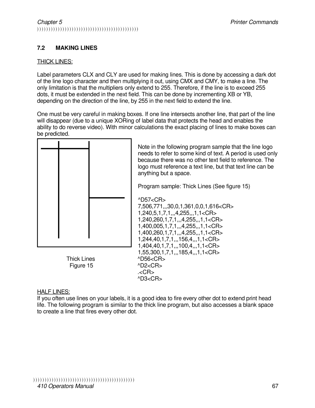 Epson 410 manual Making Lines, Thick Lines, Half Lines 