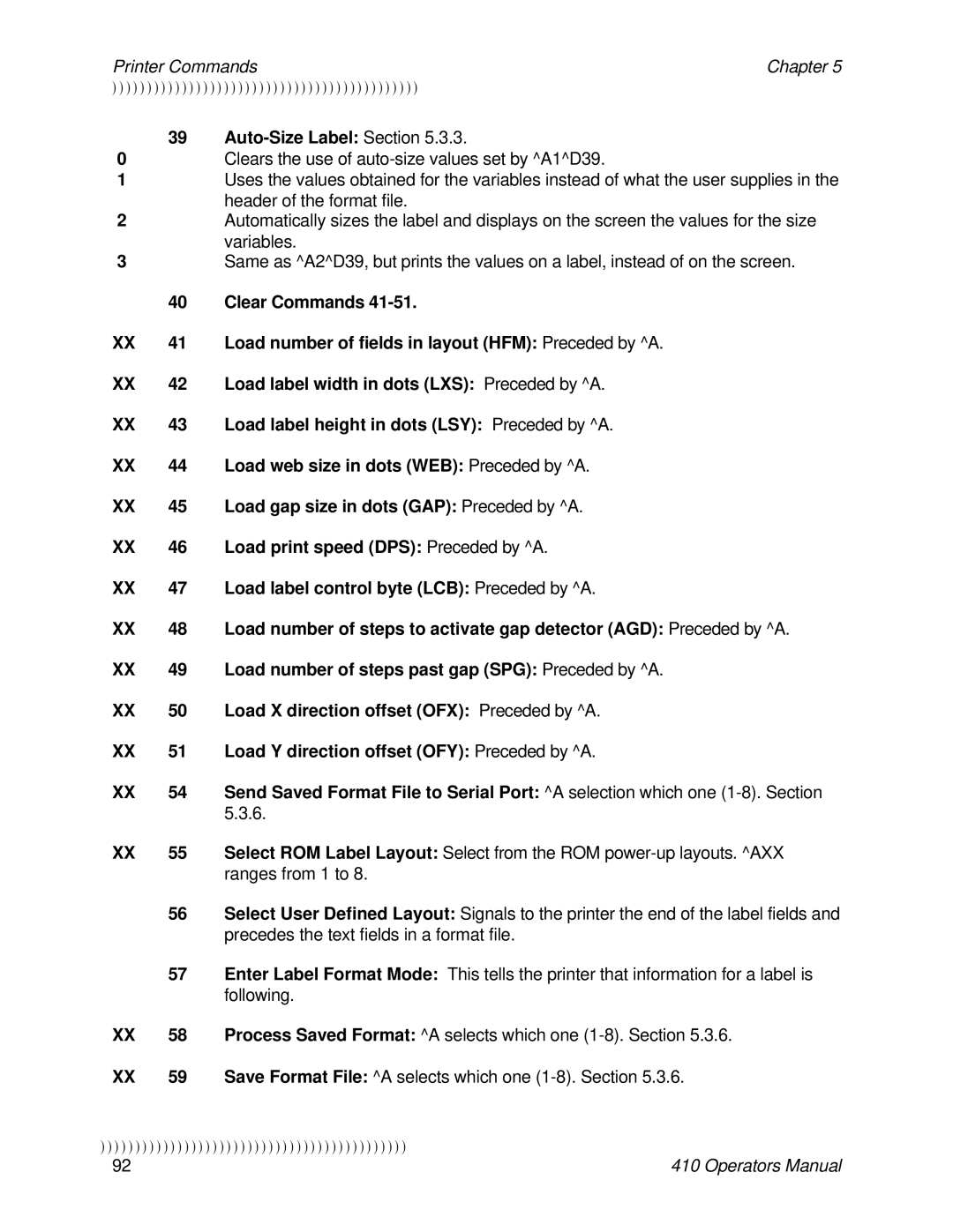 Epson 410 manual Auto-Size Label Section 