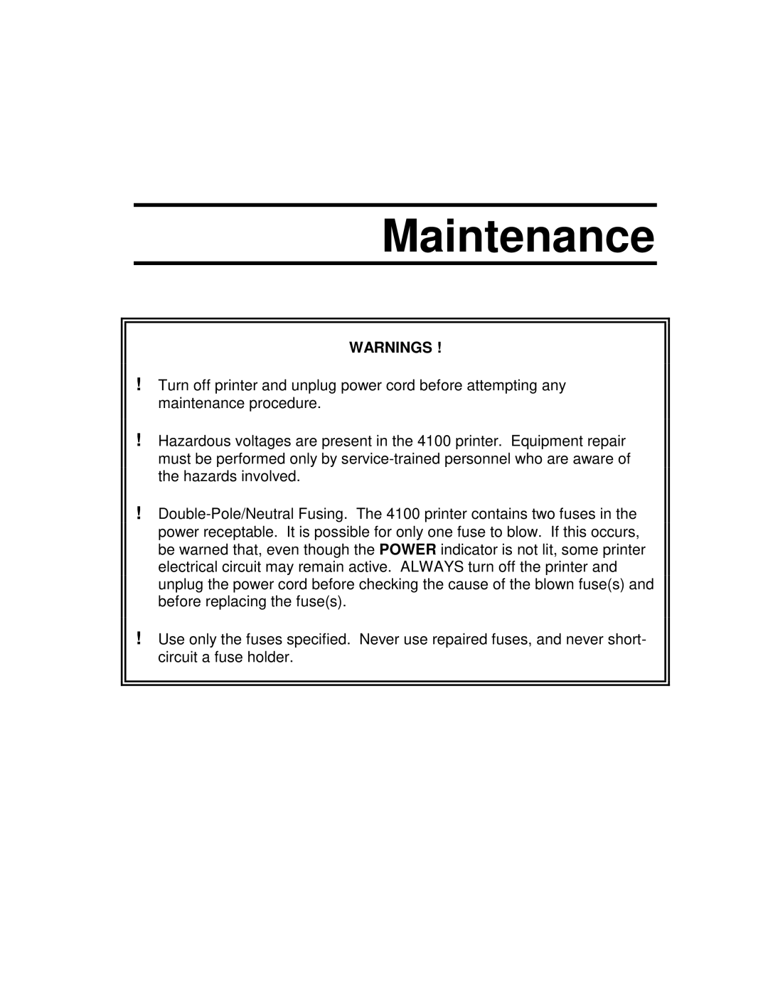 Epson 4100 manual Maintenance 