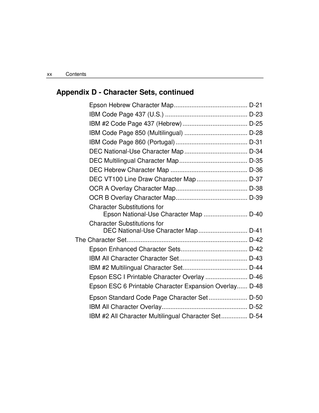 Epson 4100 manual Xx Contents 