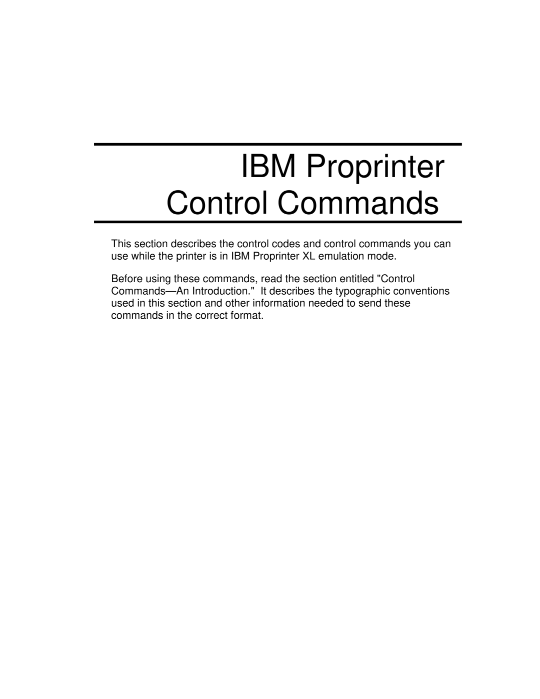 Epson 4100 manual IBM Proprinter Control Commands 