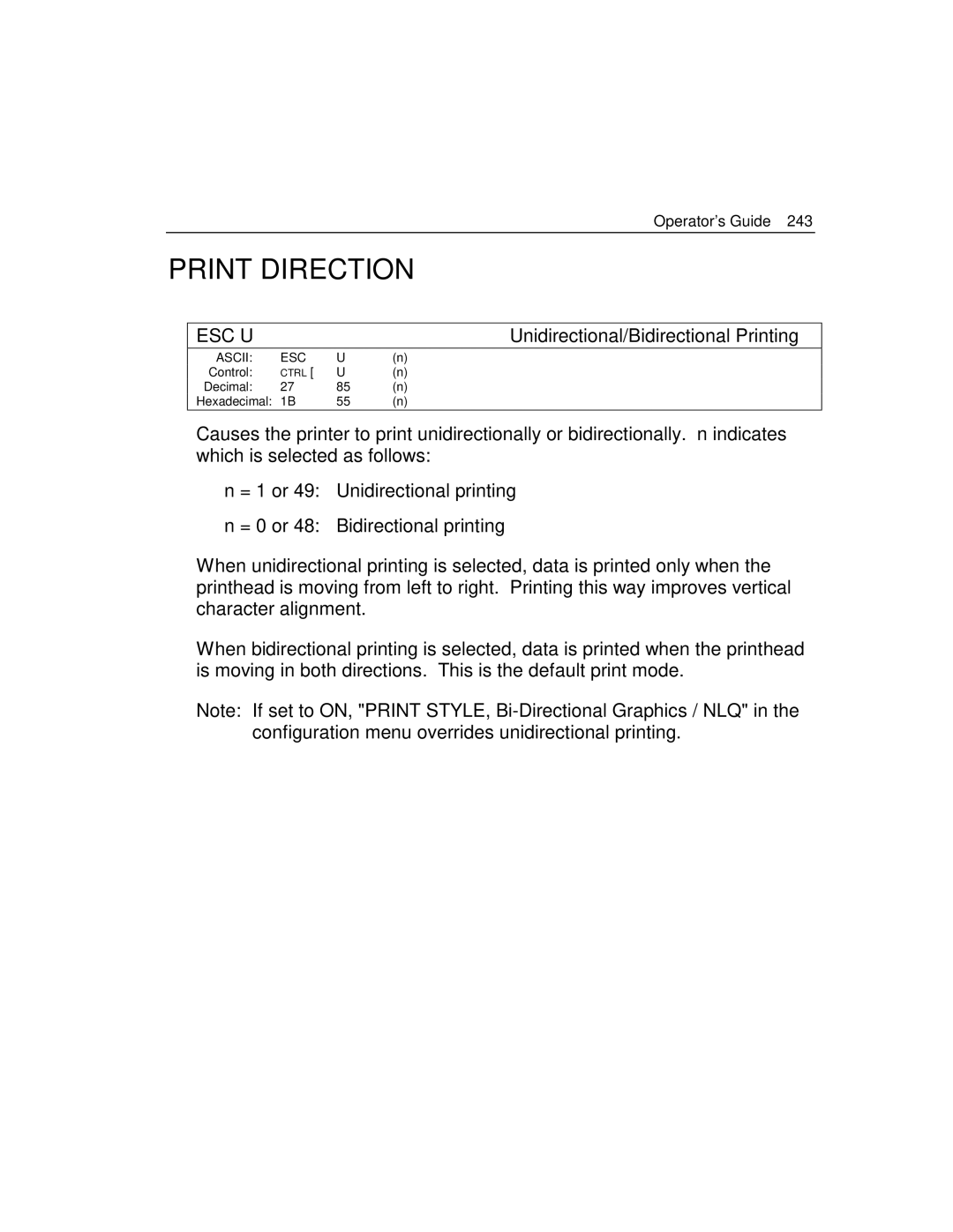 Epson 4100 manual Print Direction 