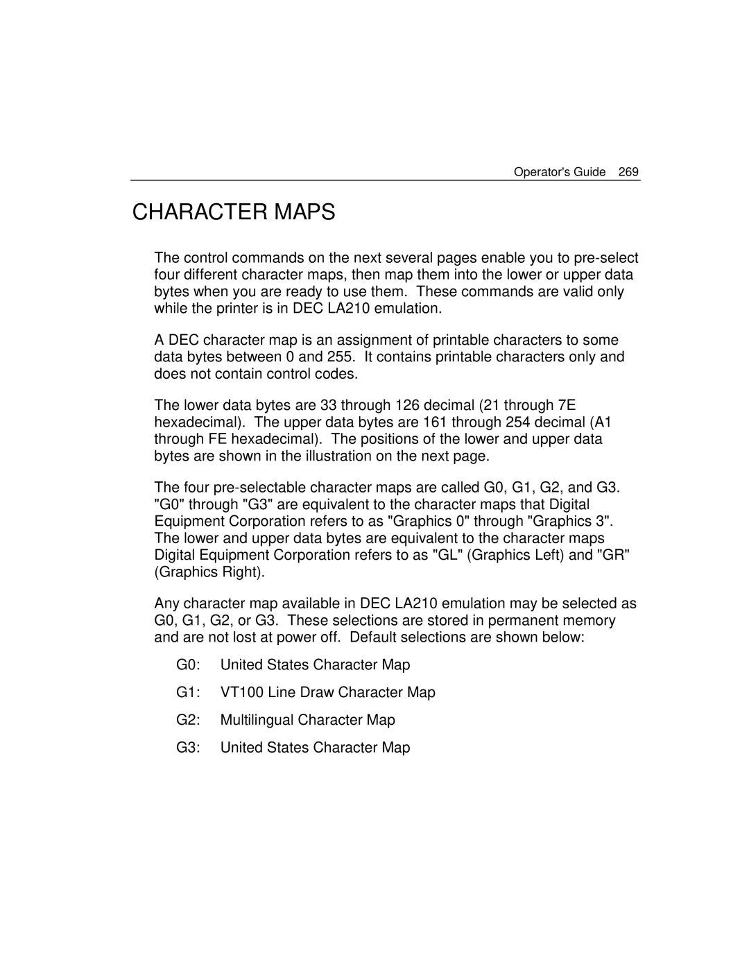 Epson 4100 manual Character Maps 