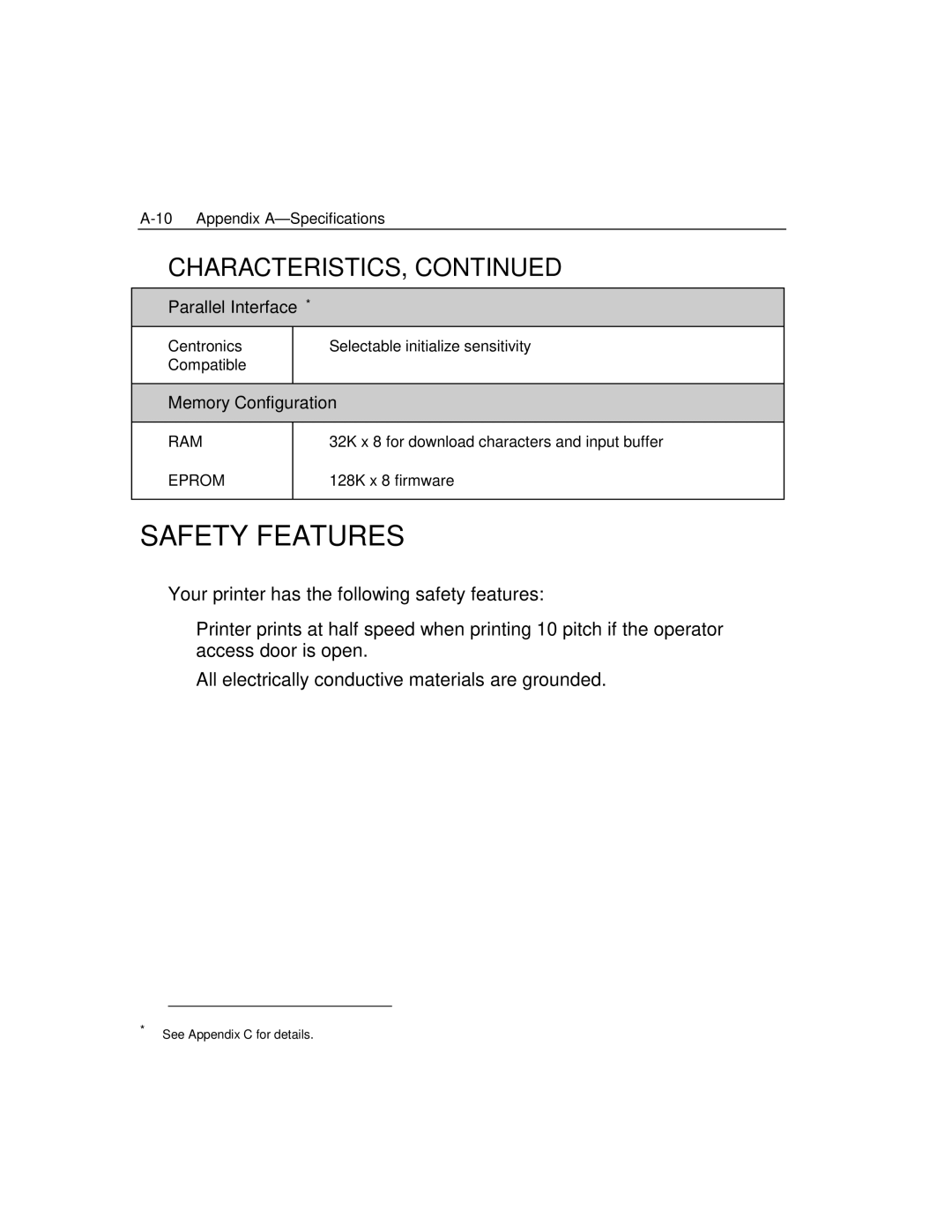 Epson 4100 manual Safety Features 