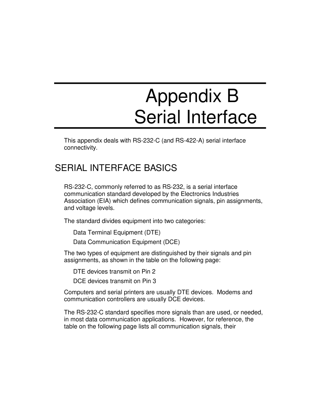 Epson 4100 manual Appendix B Serial Interface, Serial Interface Basics 